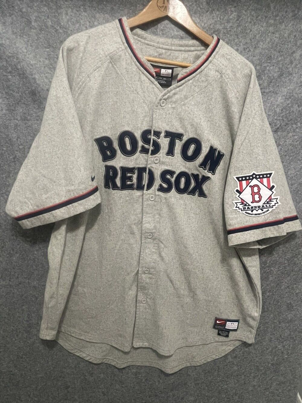 Y2K Nike Boston Red Sox MLB button front jersey High quality Wool blend XXL